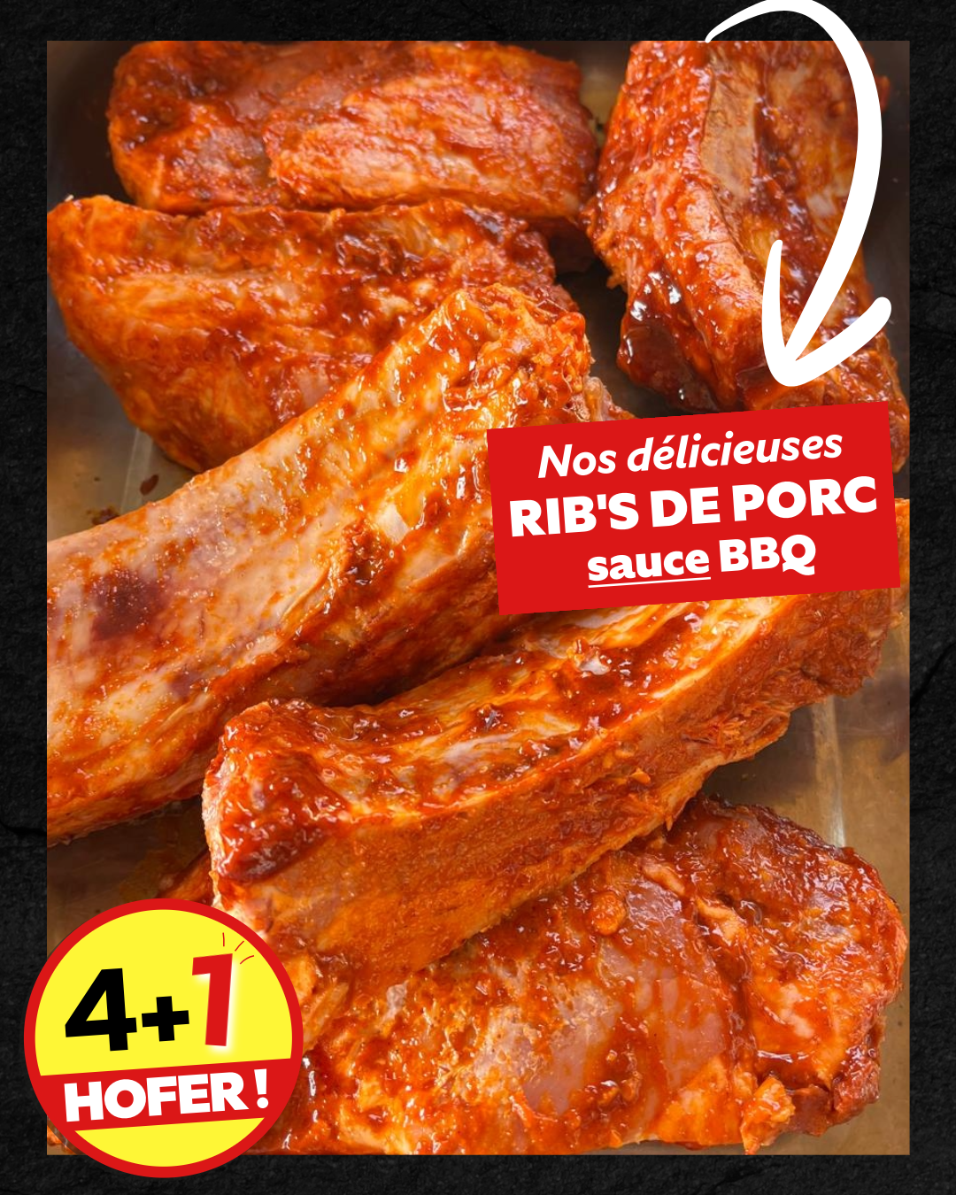 Offre Rib's de Porc sauce BBQ