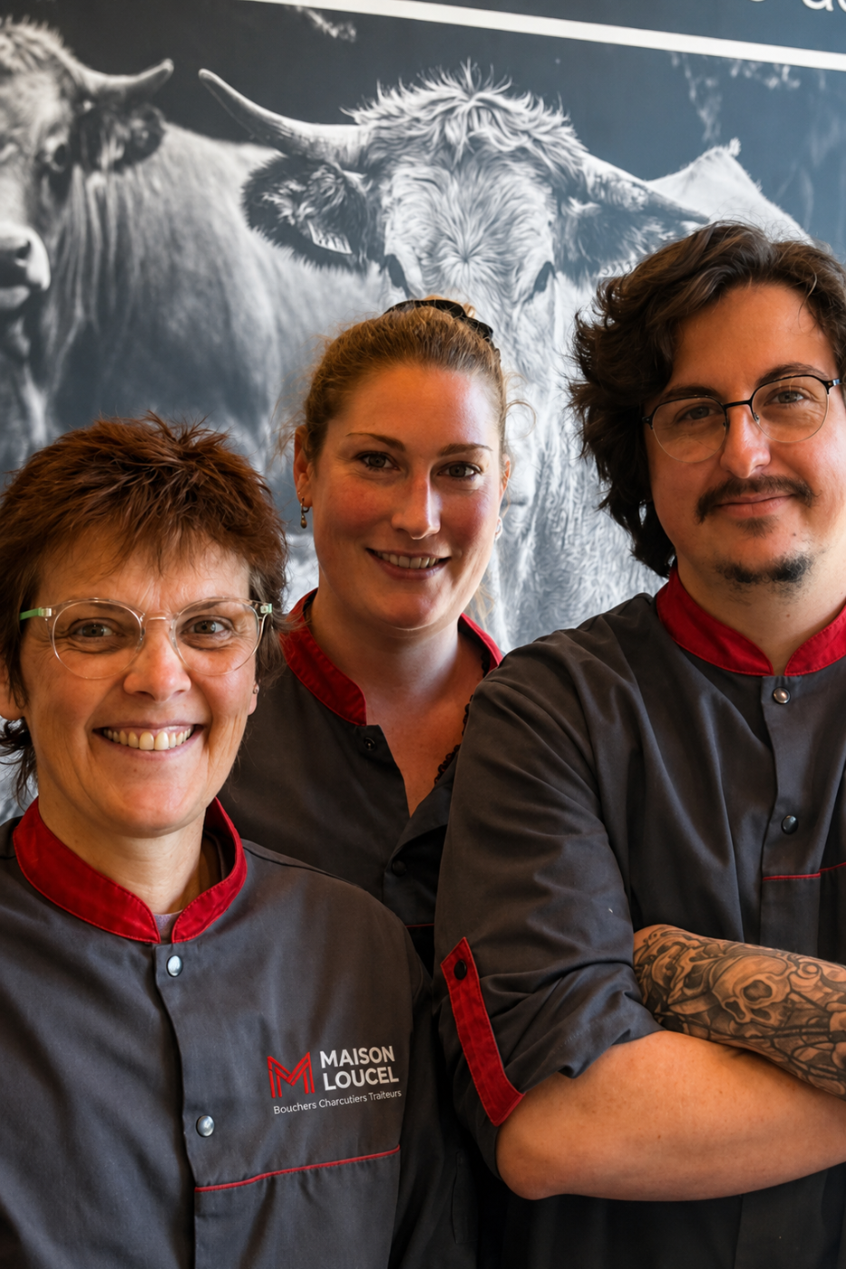 Notre équipe de bouchers/préparateurs MAISON LOUCEL à Grésy-sur-Aix