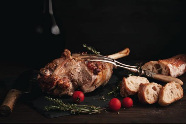 Gigot d'agneau au miel et thym