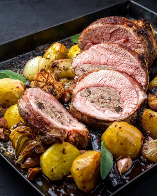 Rôti de veau et sa farce à la truffe